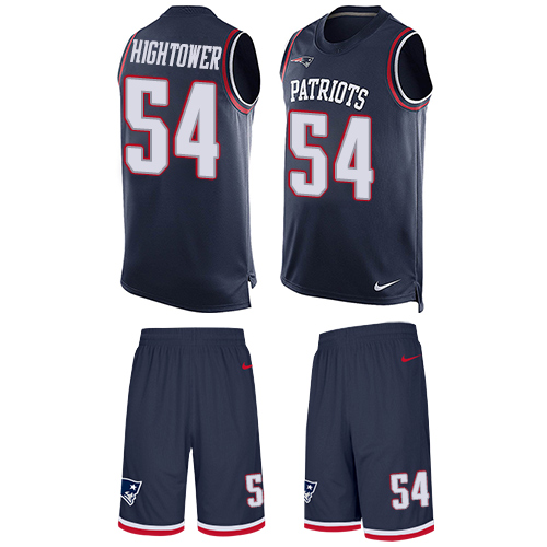 Nike Patriots #54 Dont'a Hightower Navy Blue Team Color Men's Stitched NFL Limited Tank Top Suit Jersey - Click Image to Close